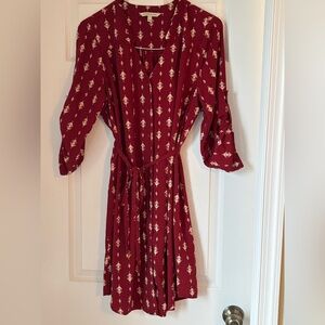 41 Hawthorn Red and Cream Patterned Mini Dress